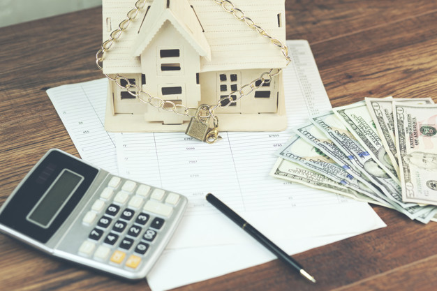 House with lock and chain